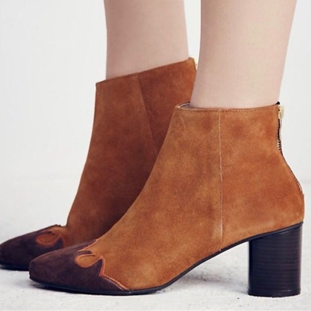 Free People Adelle Ankle Boot Brandy Suede